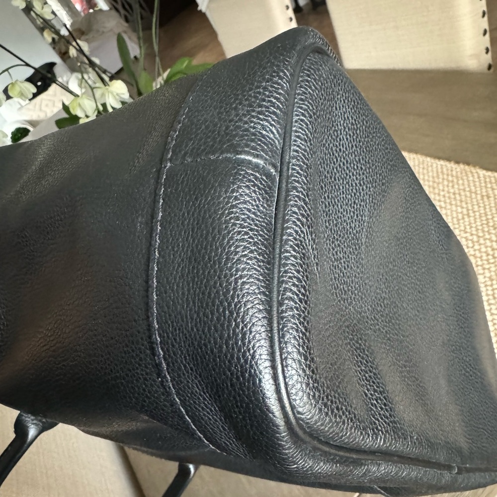 Longchamp Black Pebbled Leather Tote with Top Handles - Picture 15 of 15